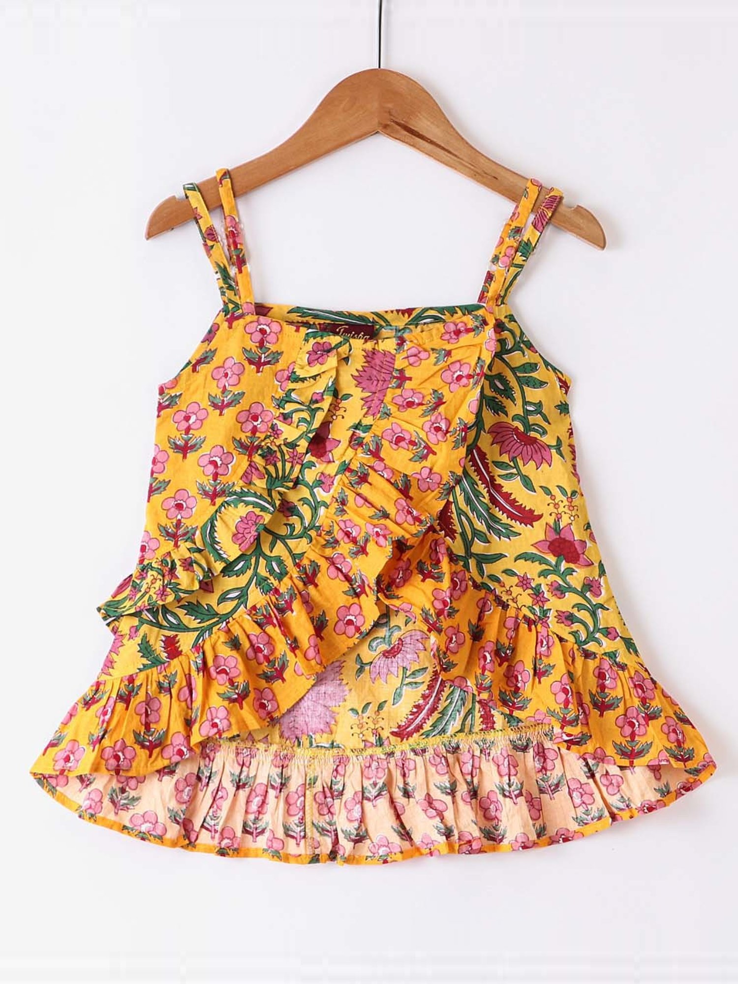 Mothercare Kids White & Yellow Cotton Printed Top Set