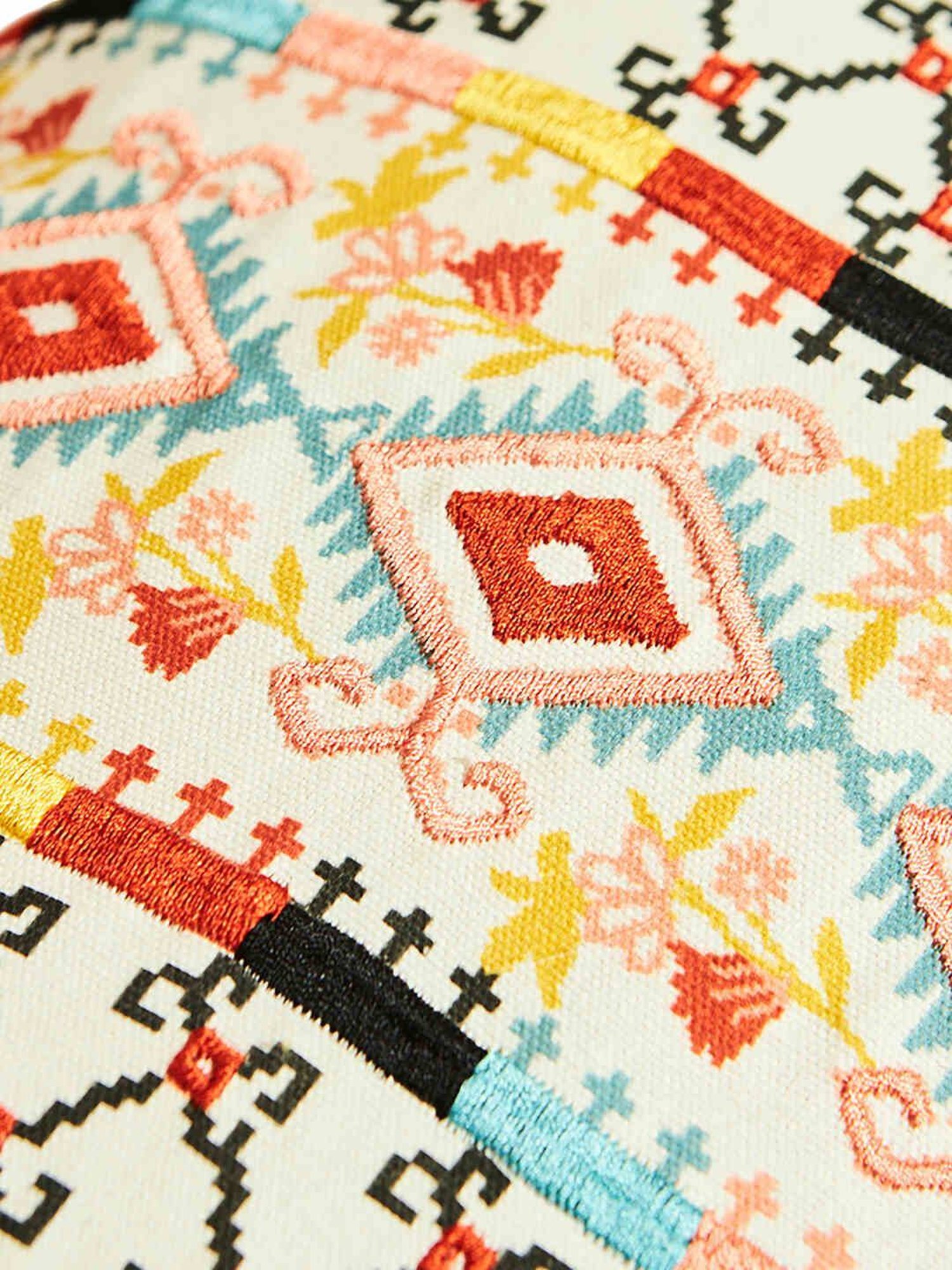 Chumbak Pixel Kilim Printed Multicolor Cotton Cushion