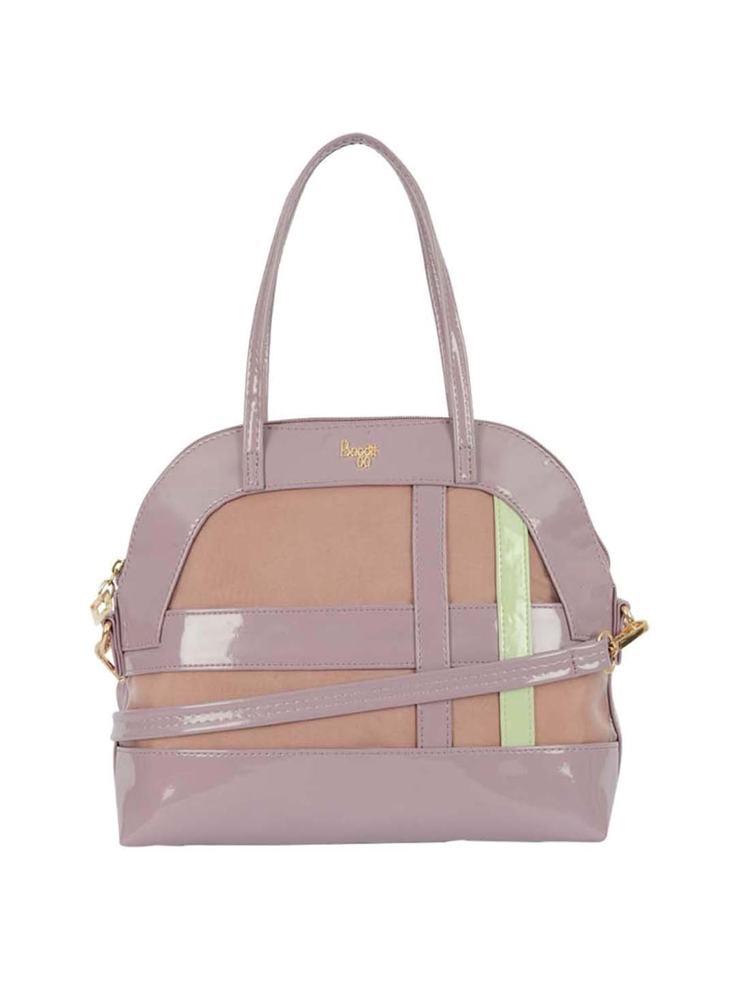 Baggit Purple Textured Medium Bowler Bag