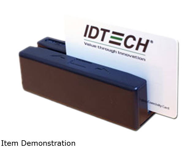 ID TECH SecureMag IDRE-335133B SecureMag Card Reader (Black) - USB HID, 3 Track Encrypted