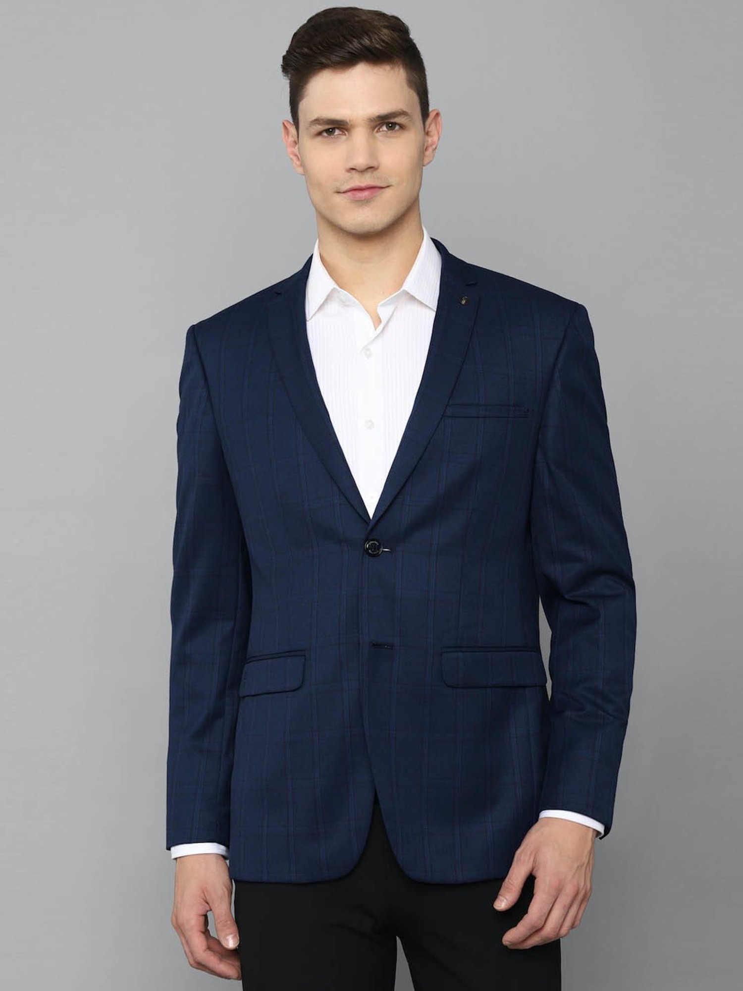 Louis Philippe Light Blue Regular Fit Blazer