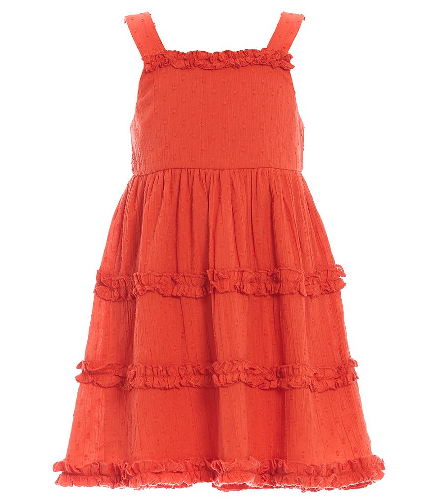 Laura Ashley Little Girls 2T-6X Seersucker/Strawberry-Print Mesh Fit-And-Flare Dress