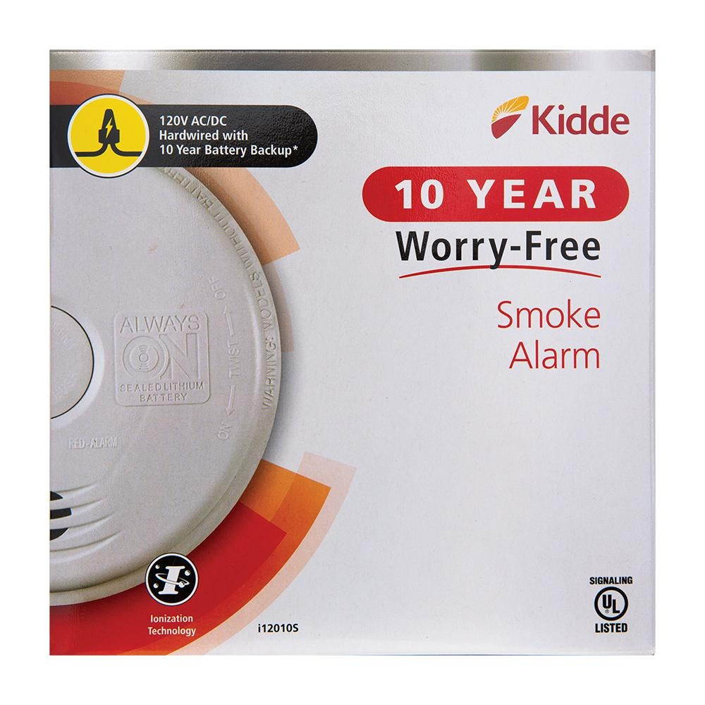 Kidde Home Safety 21010407-A 85 dB 120 Volt 9 Volt Battery Sealed Lithium-Ion AC/DC Wire-In Smoke Alarm