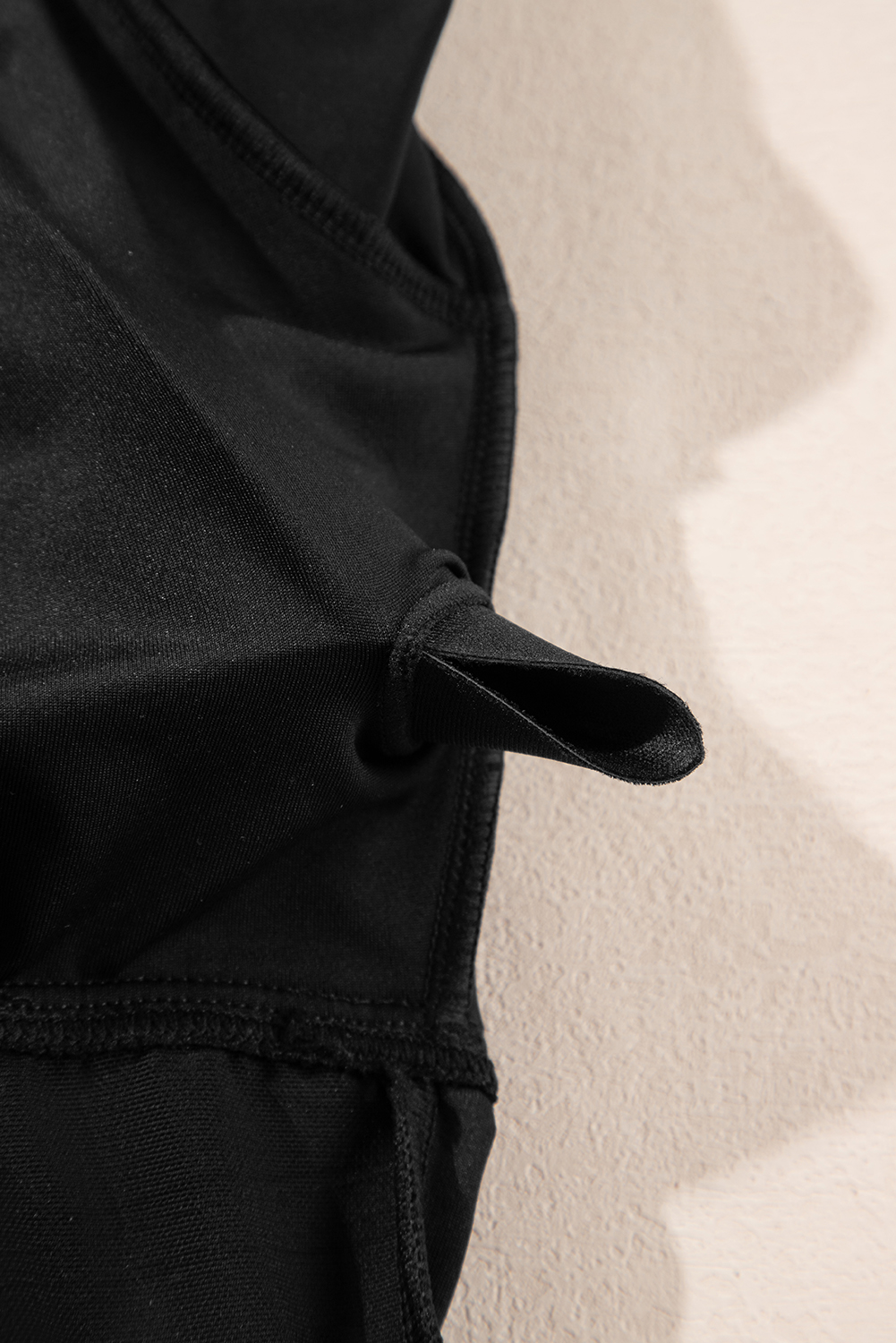 Black Plant Print Zip Front Half Sleeve One Piece Swimsuit