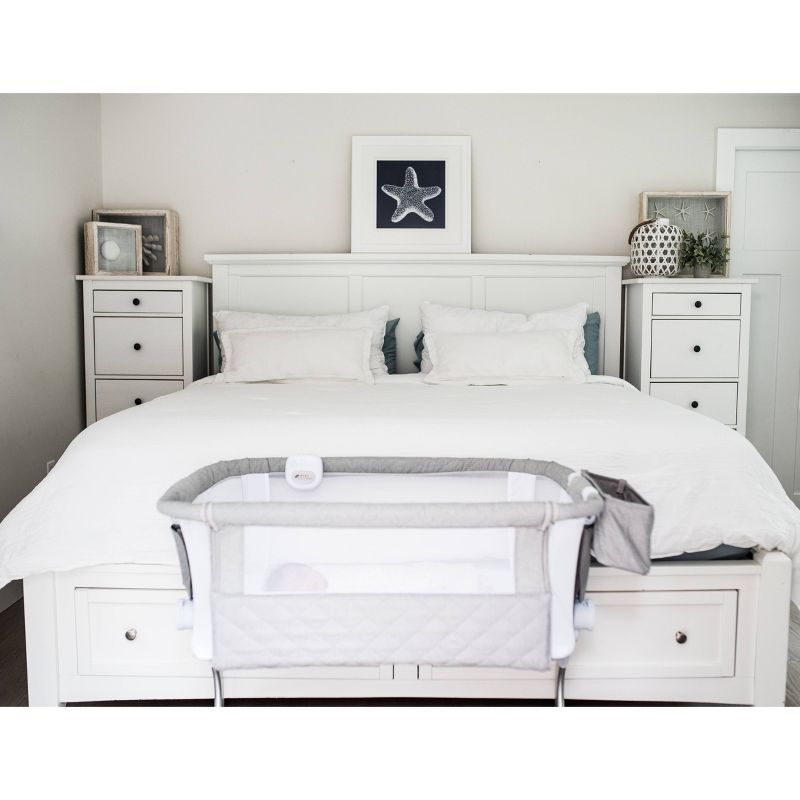 Baby Delight Beside Me Somni Deluxe Bassinet and Bedside Sleeper - Quilted Gray