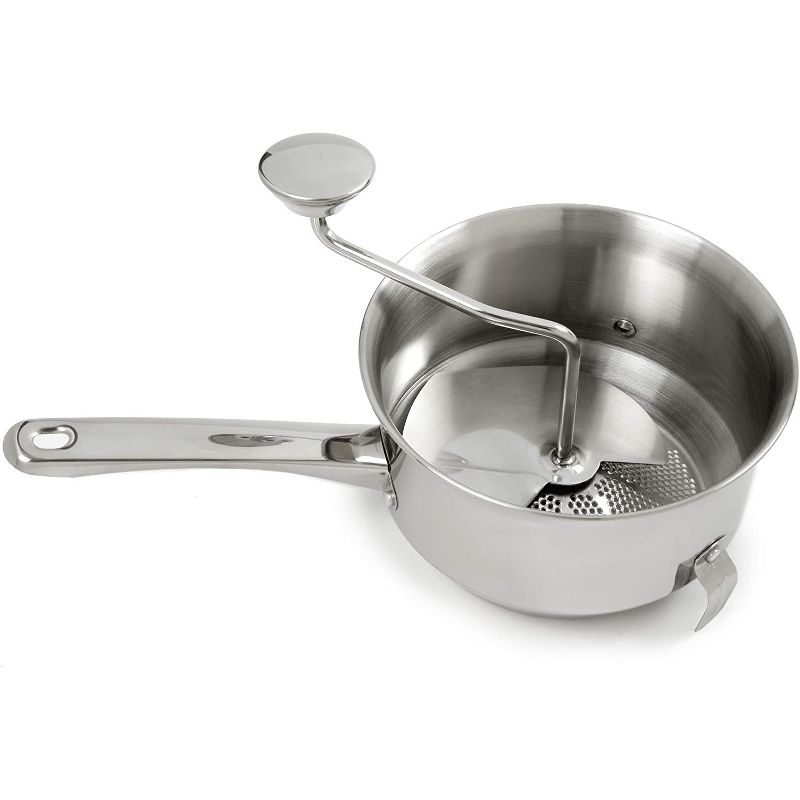 Norpro Handheld Stainless Steel Multi Purpose Food Mill Potato Ricer Tomato Strainer Apple Grinder Baby Food Maker, Silver