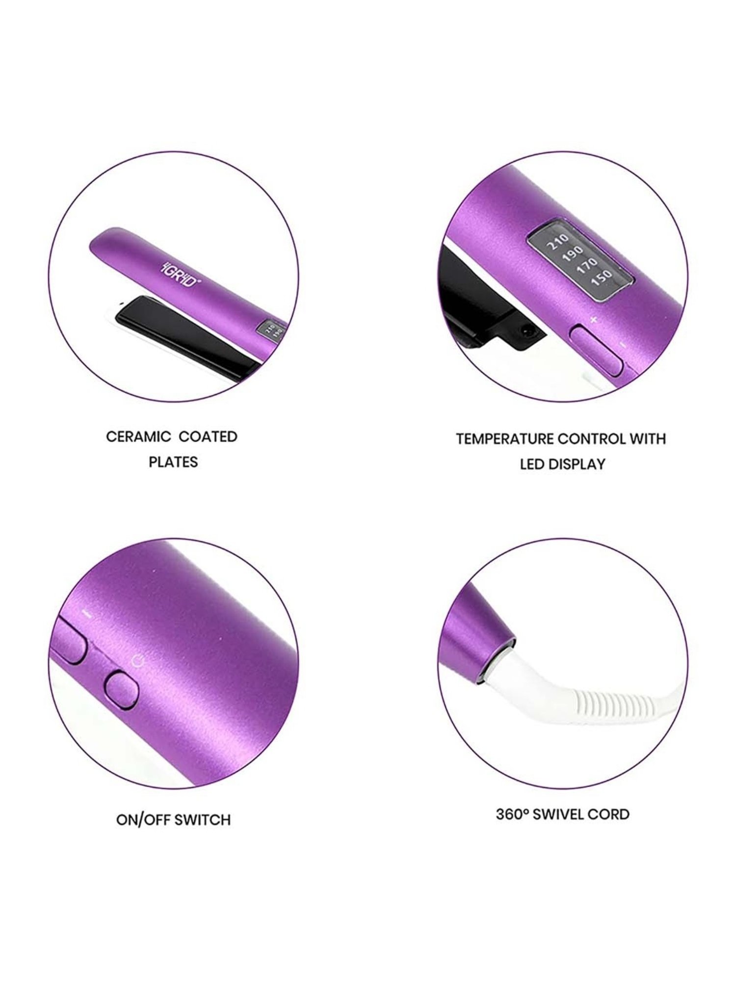 Gorgio Professional HS7800 Steam Hair Straightener (Black)