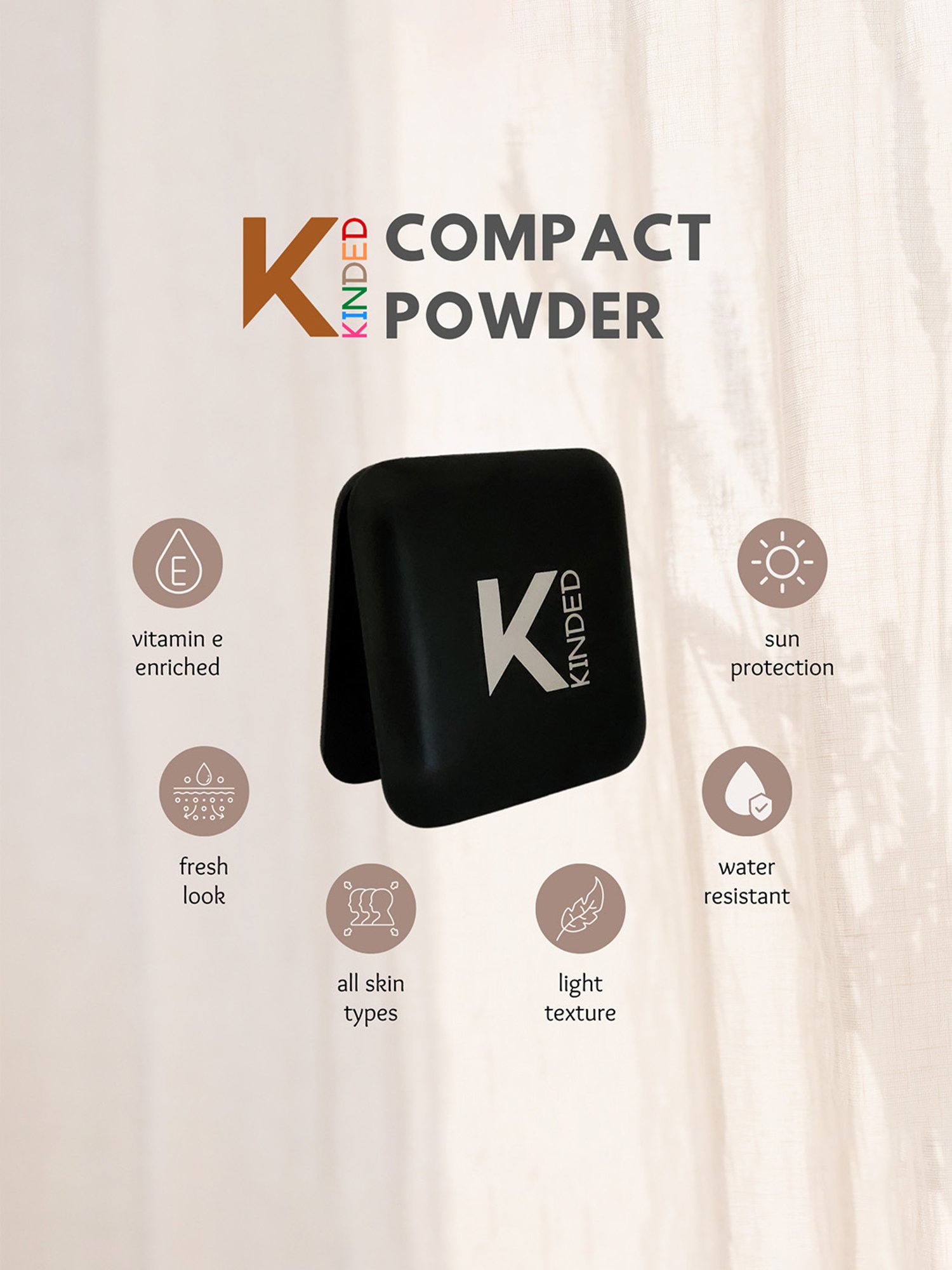 KINDED Compact Powder 03 Warm Beige - 9 gm