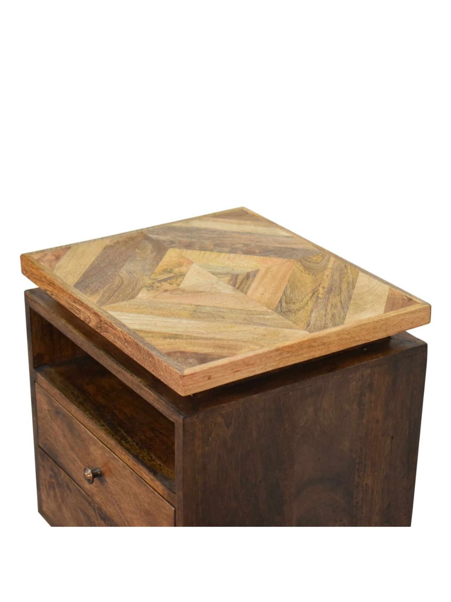 Ikiriya Avina Solid Dark Brown Wood End Table