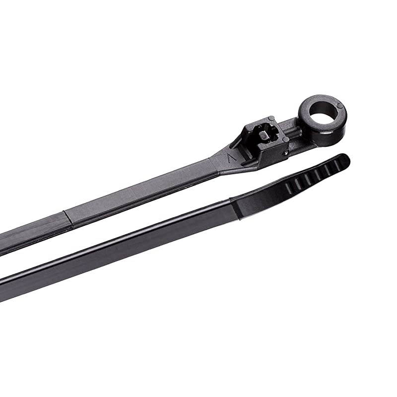 45308MTUVB Mounting Cable Tie 8 Inch 50 lb Tensile Strength Wire Cord Management Industrial and Household Use Nylon Zip Tie 15 Pk UV Resistant Black