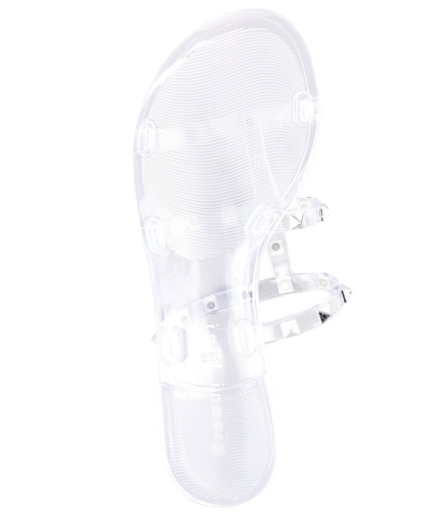 Gianni Bini Tiphany Clear Triple Band Studded Jelly Slides