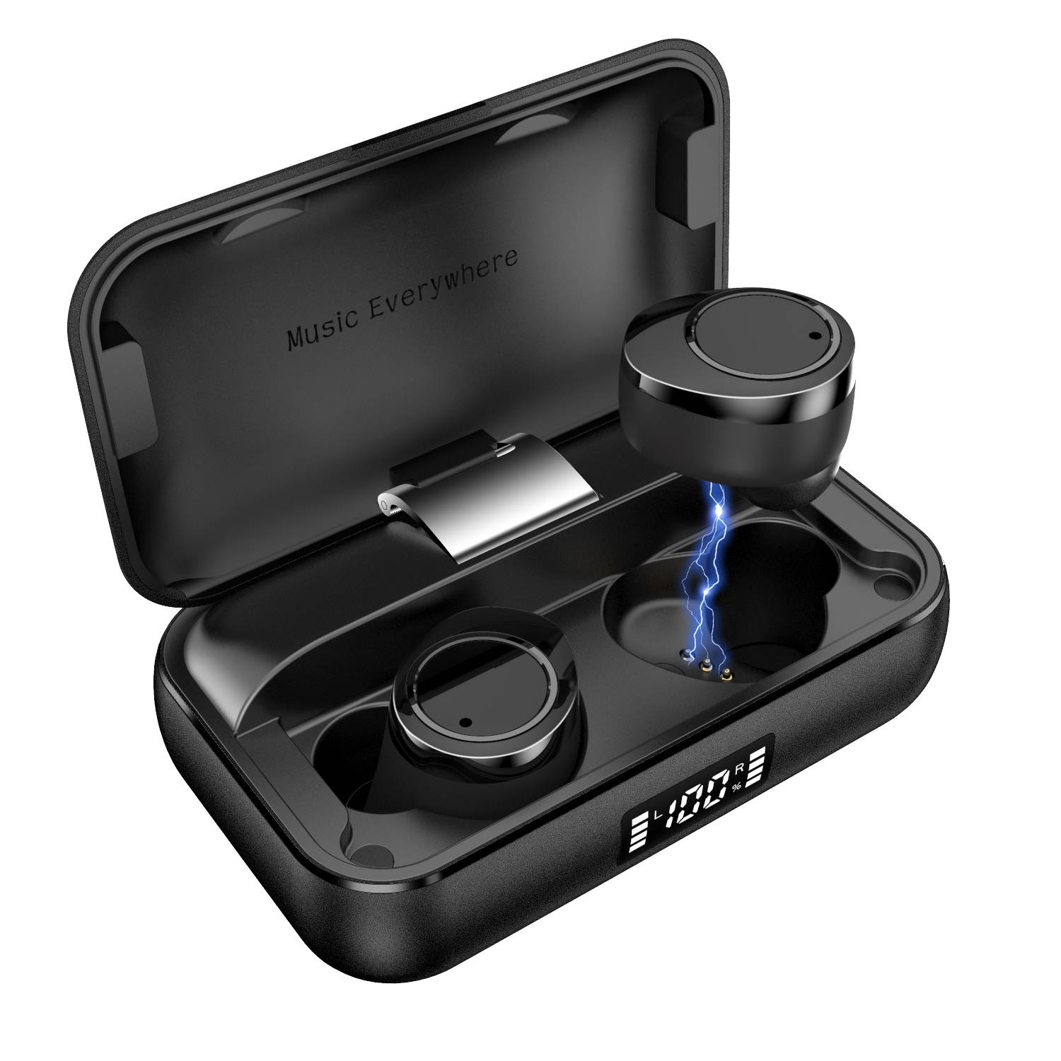 5pcs TWS Bluetooth 5.0 Wireless Earbuds With 4000Amh Charging Case IPX7 Waterproof TWS Stereo Headphones in-Ear Built-in Mic Headset Premium Sound with Deep Bass for Sport - Black