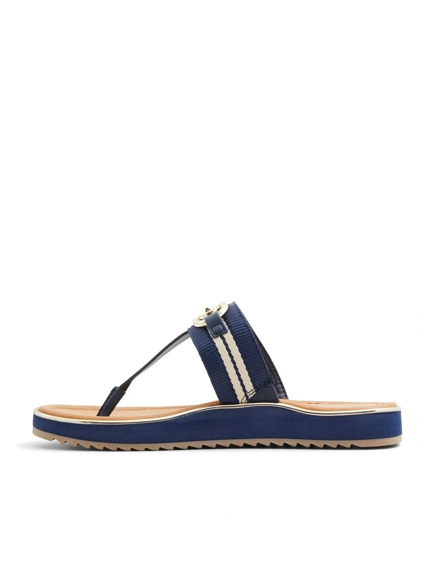 Aldo Women's NESIEN Navy T-Strap Sandals
