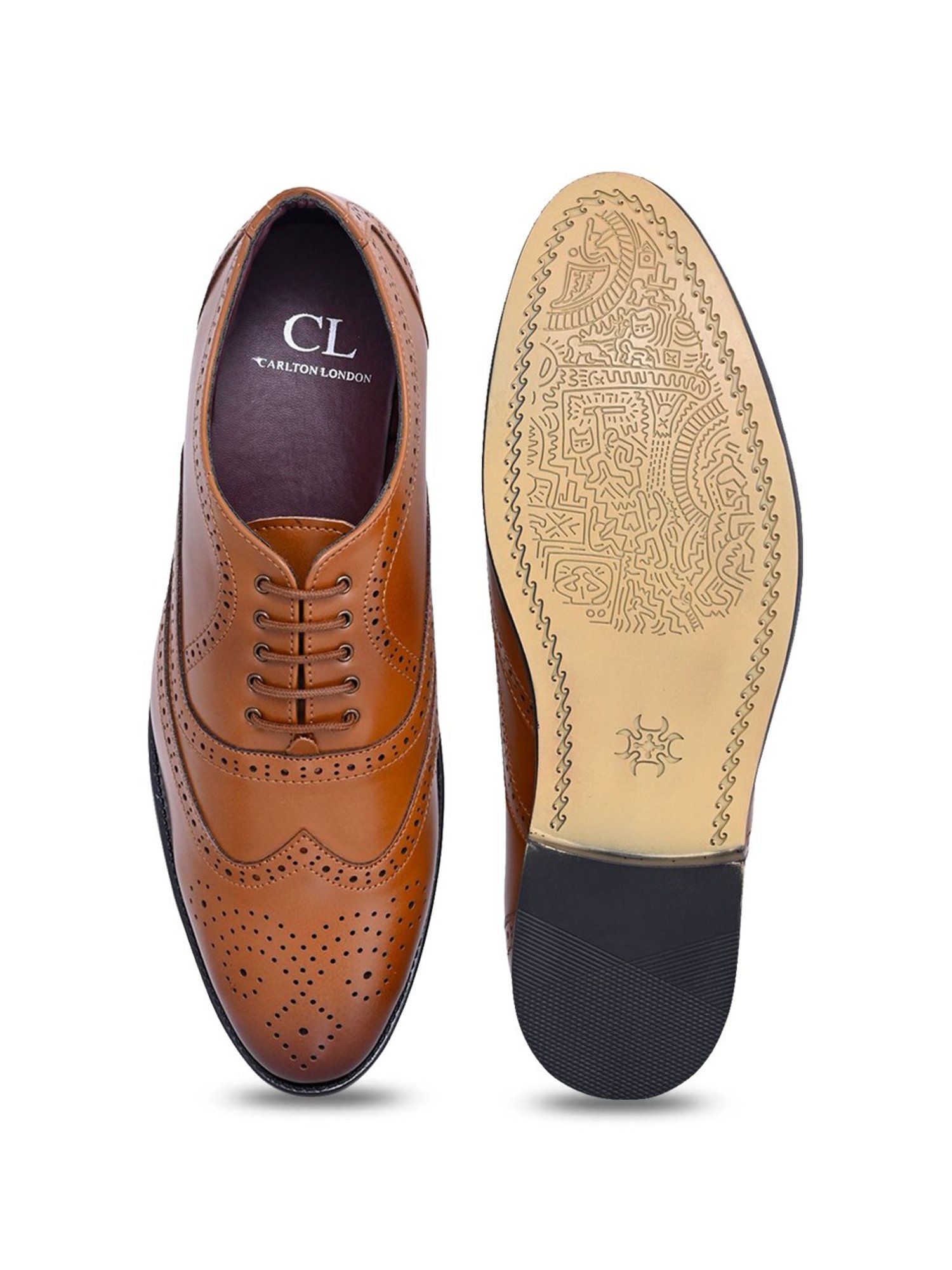 Carlton London Men's Tan Brogue Shoes