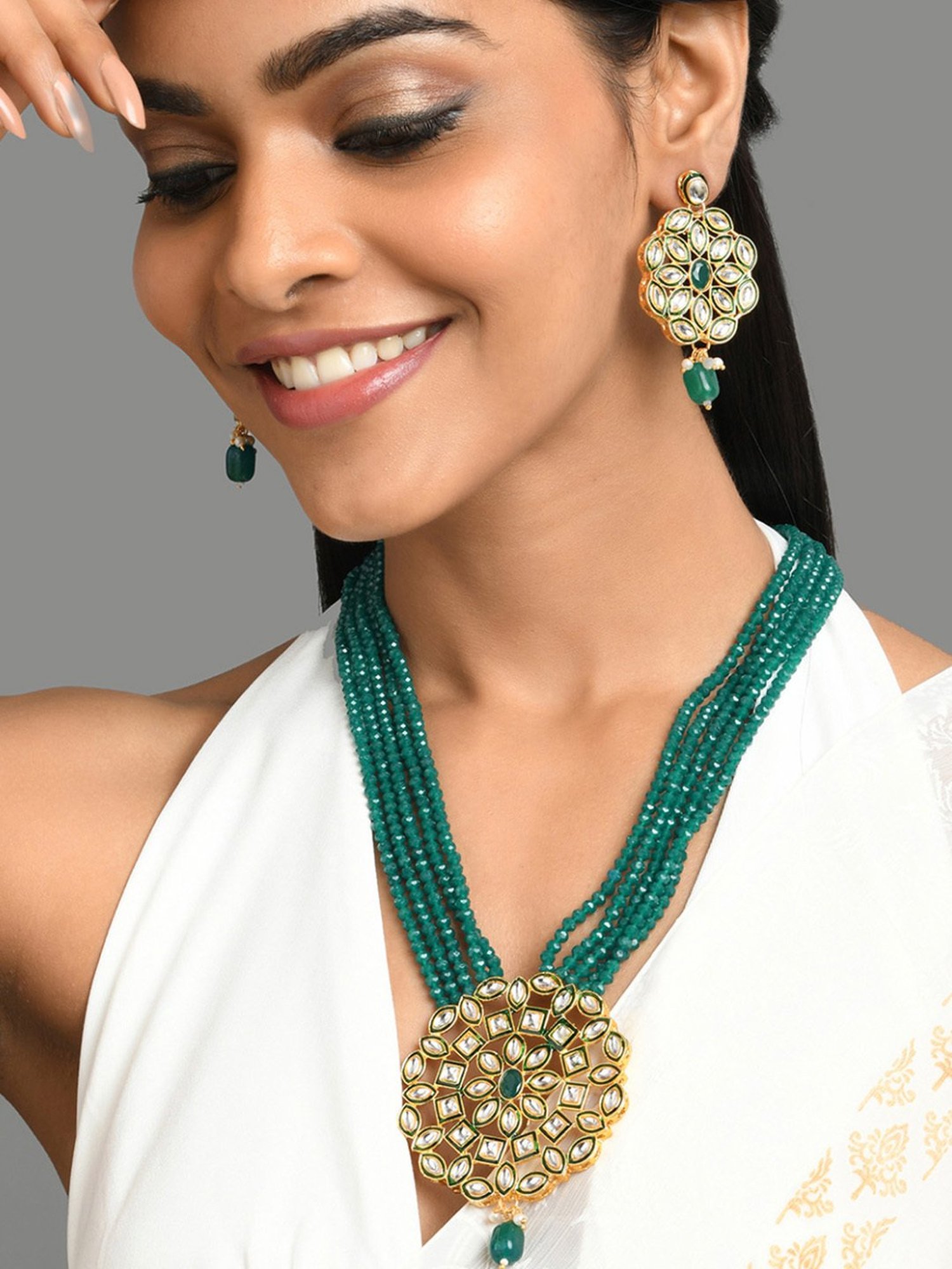 Fida Ethnic Indian Green Jewellery Set