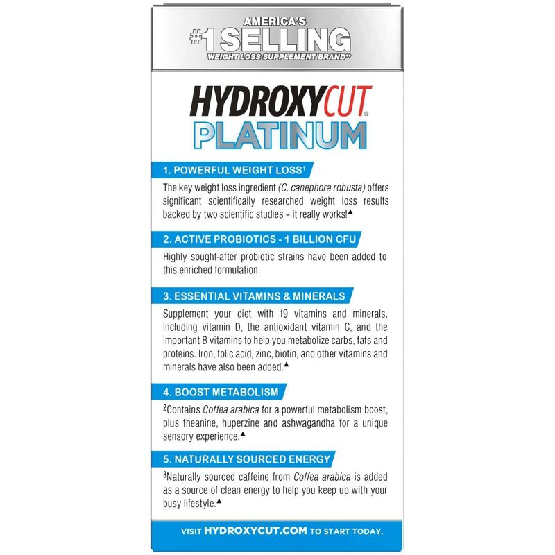 Hydroxycut Platinum Weight Loss Plus Probiotics & Vitamins Dietary Supplement Capsules - 60ct