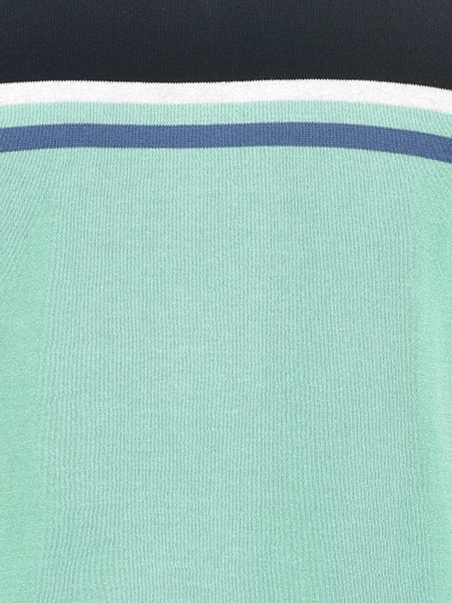 Numero Uno Navy Cotton Slim Fit Colour Block T-Shirt