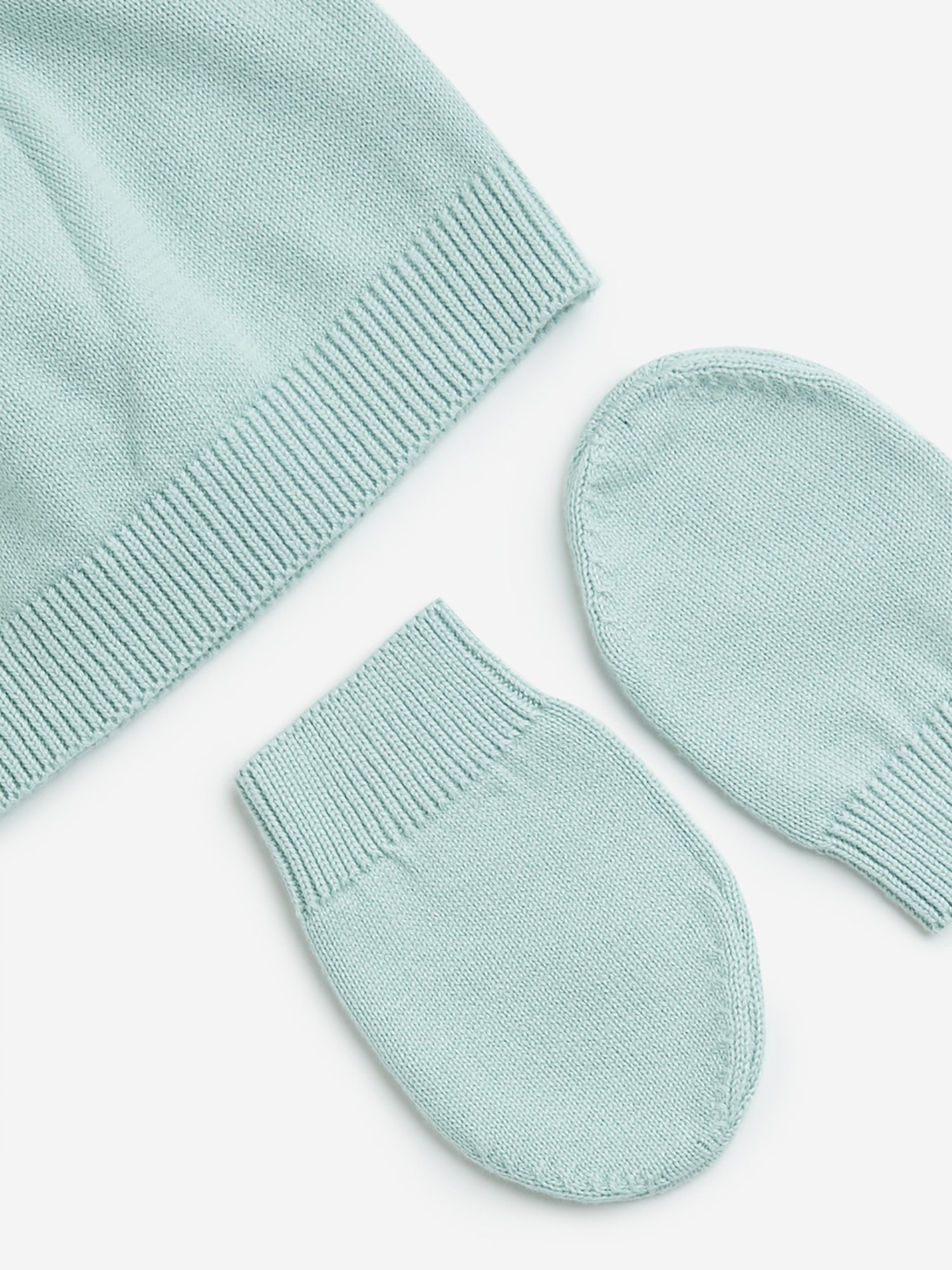 HOP Baby by Westside Sage Cotton Cap with Mittens Set