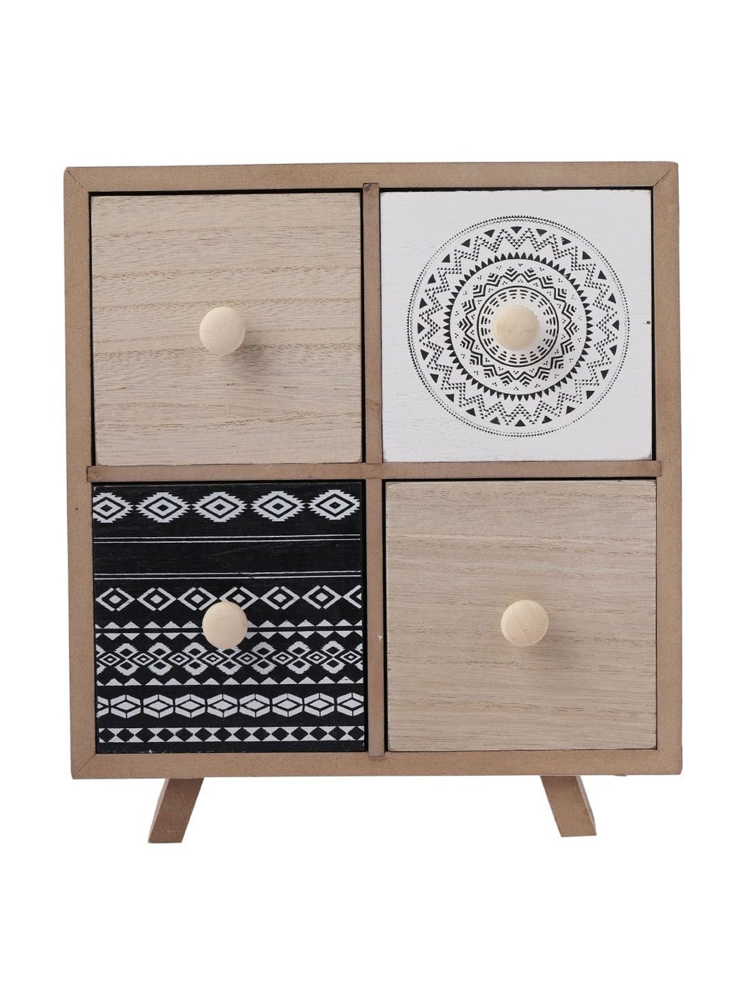 Aapno Rajasthan Beige & White Wooden Jewellery Organiser - Set of 1