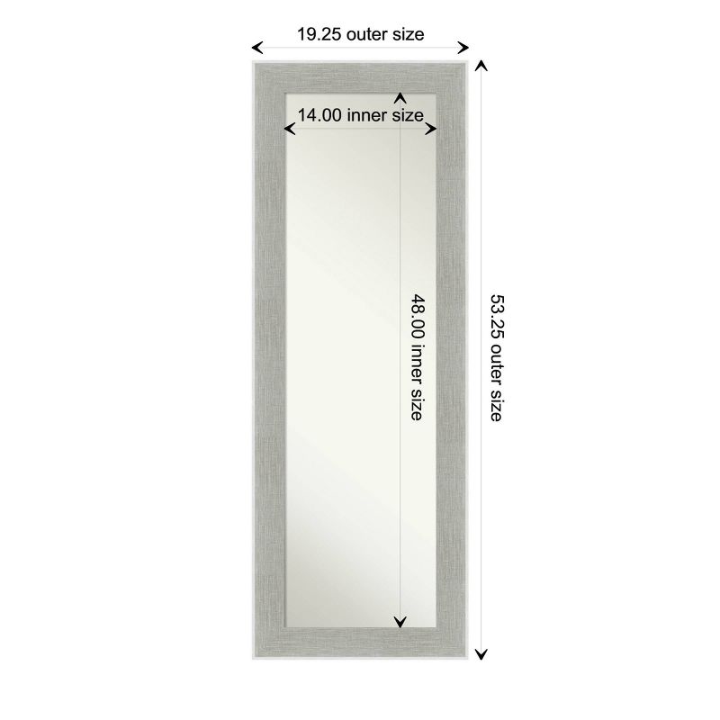 19" x 53" Glam Framed On the Door Mirror Linen Gray - Amanti Art