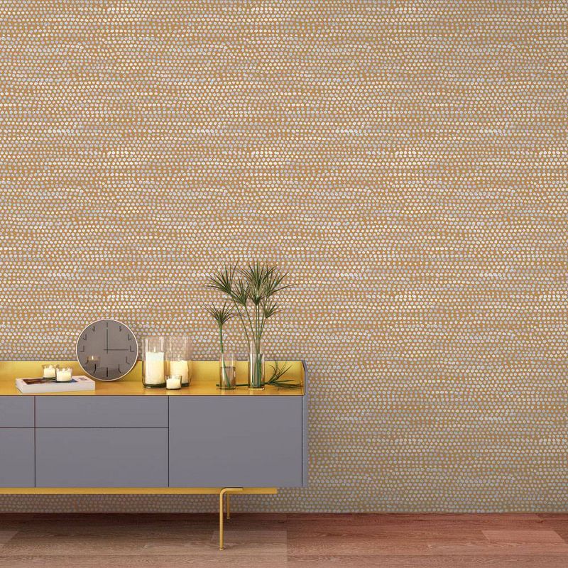 Tempaper Moire Dots Self-Adhesive Removable Wallpaper Yellow