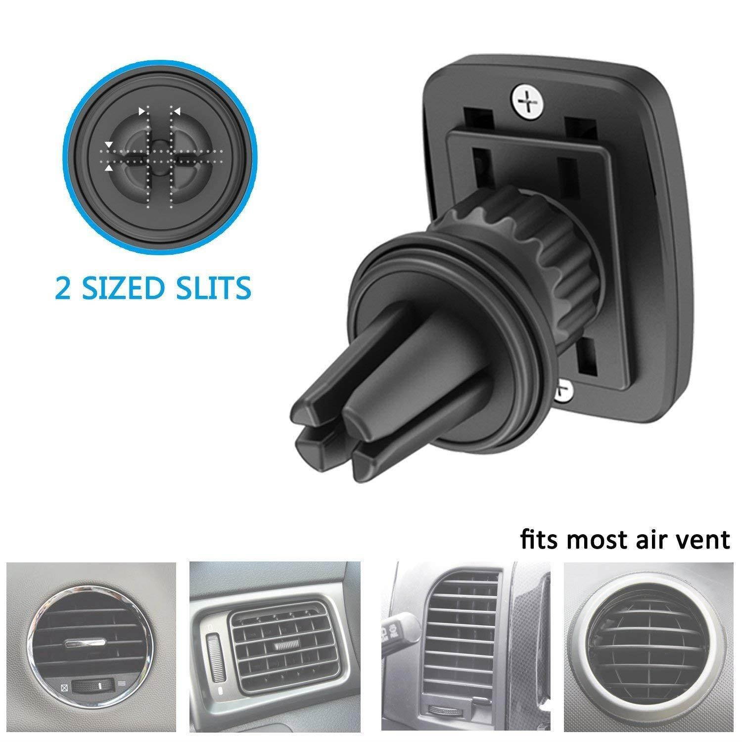 LAX Premium Magnetic Air Vent Car Mount Phone Holder for iPhone, Samsung, Smartphone, 6 Powerful Magnets