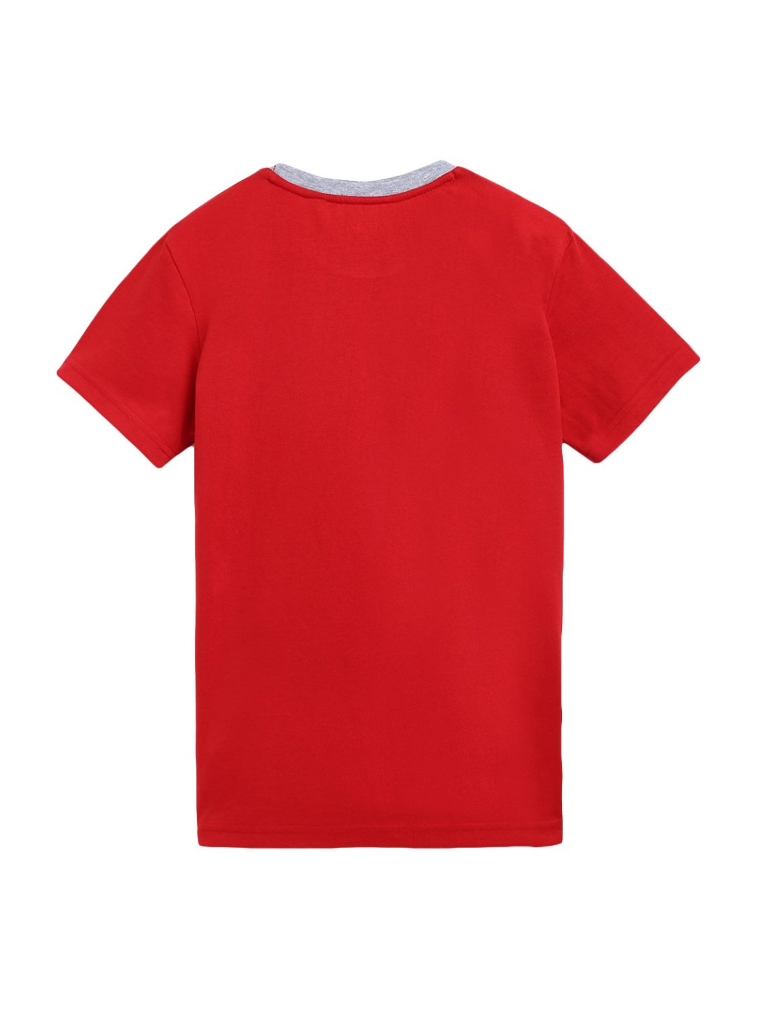 Li'l Tomatoes Kids Red & White Cotton Graphic Print T-Shirt - Pack of 2