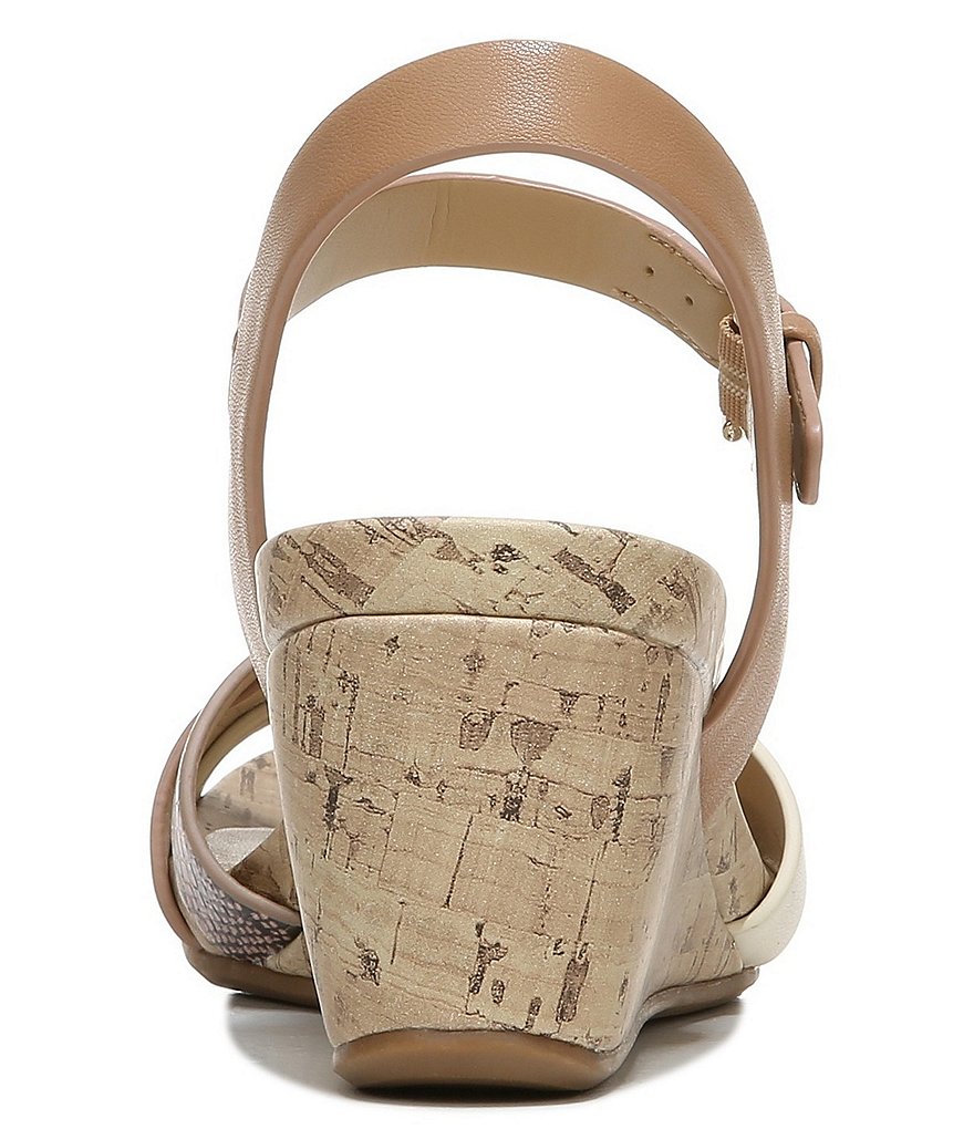 Naturalizer Adelina Snake Print Ankle Strap Wedge Sandals