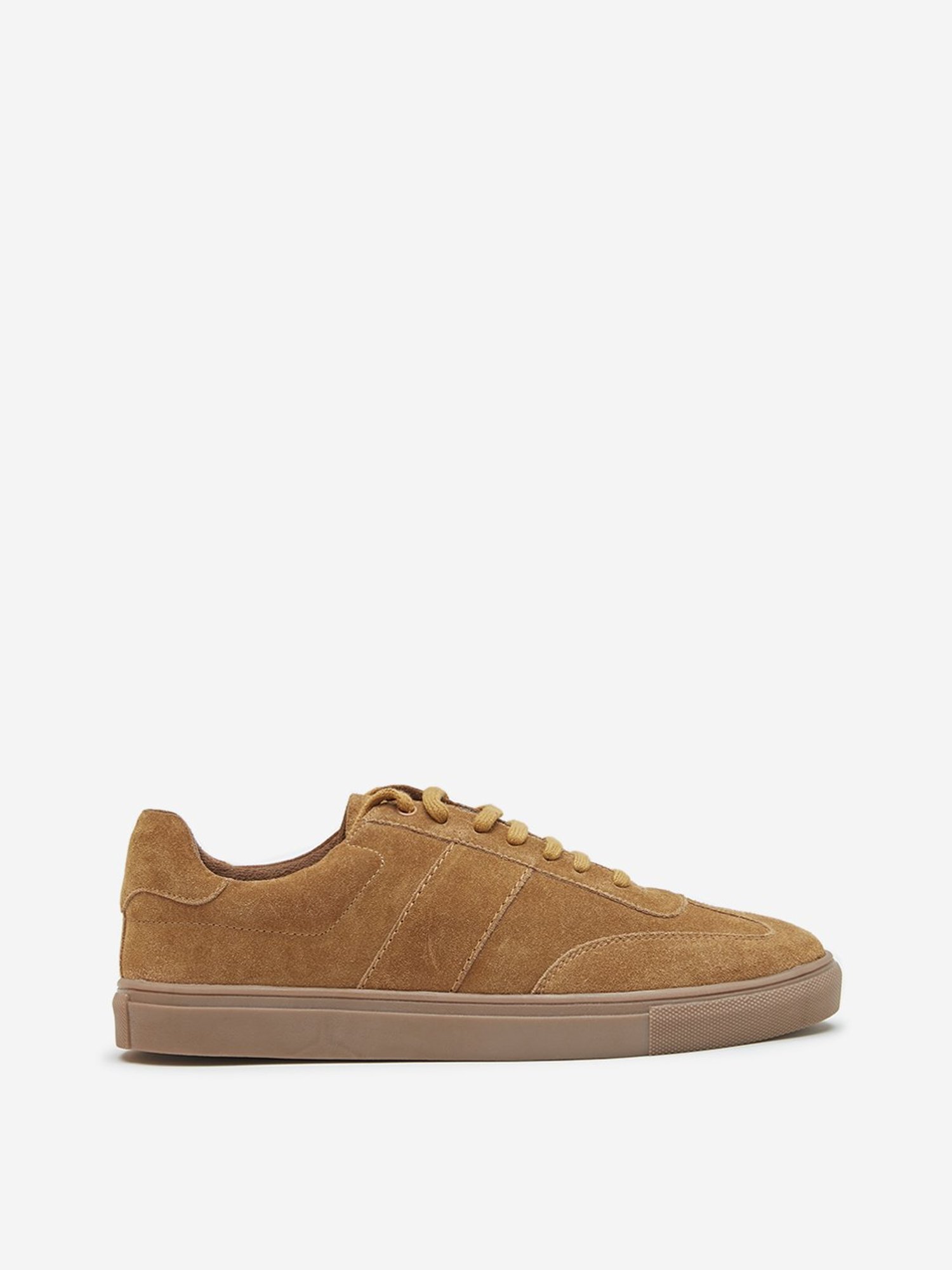 SOLEPLAY by Westside Tan Suede-Finish Lace-Up Sneakers