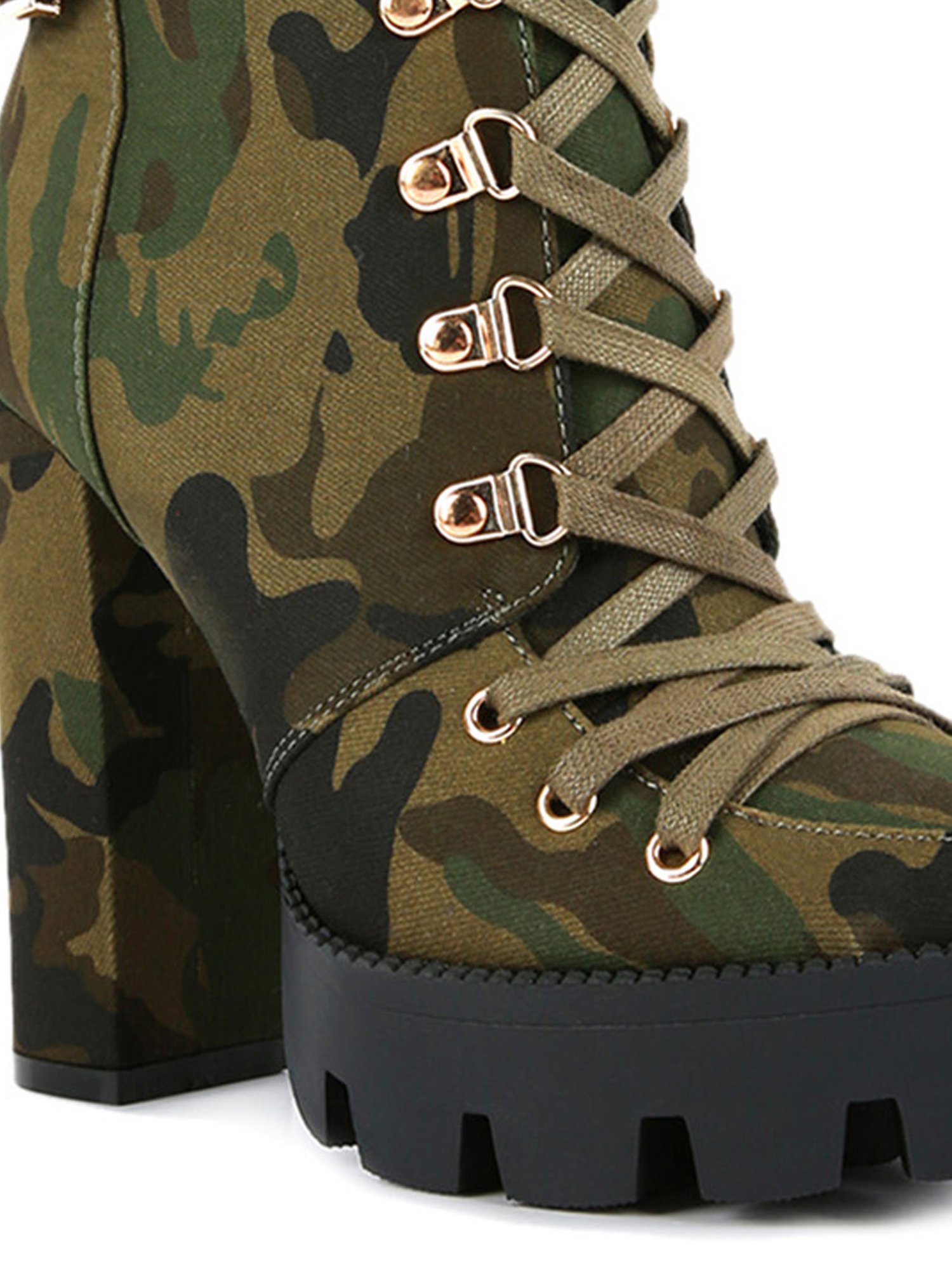 London Rag Women's Khaki Derby Boots