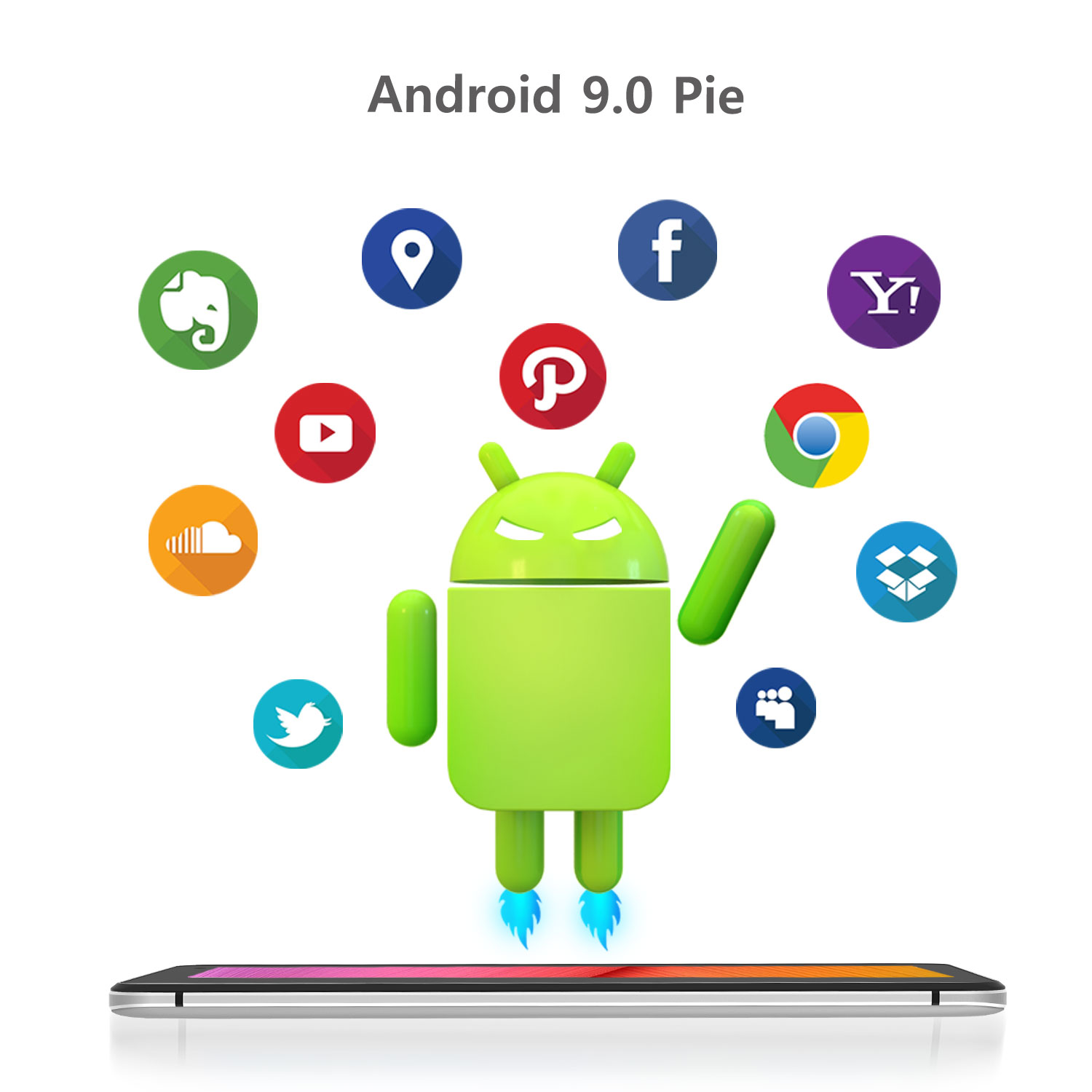 Android 9.0 Tablet 7 Inch WiFi PC Tablets - Winnovo T7 Pro MT8163 2GB RAM 32GB ROM IPS 2.0MP+2.0MP Camera Bluetooth GPS FM (Grey)