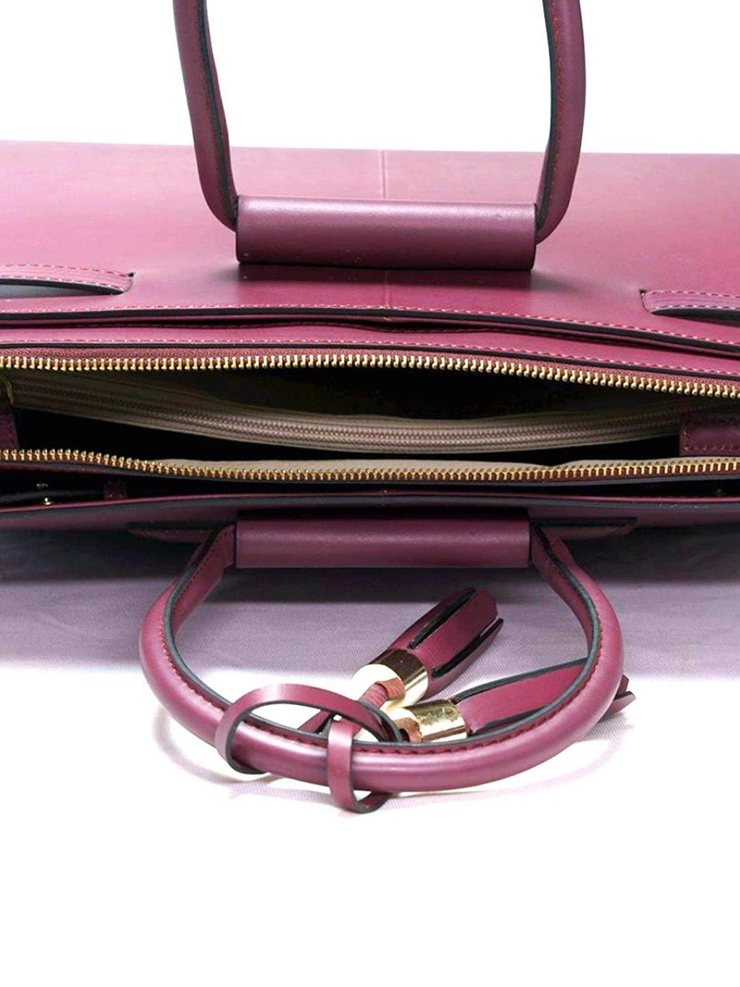 RI2K London Purple Leather Large Satchel Handbag