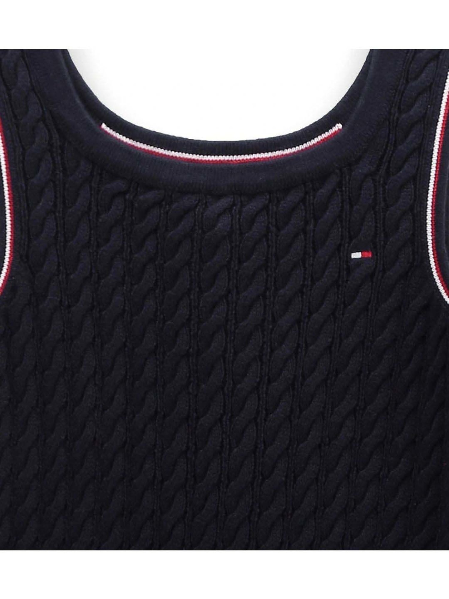 Tommy Hilfiger Girls Blue Solid Regular Fit Casual Dress