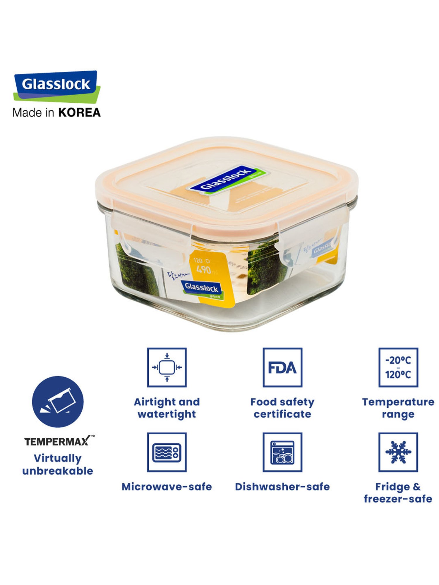 Glasslock Transparent Glass 490 ml Jars and Container