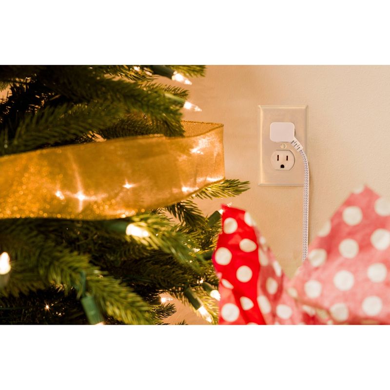 Philips 8' 3 Outlet Indoor Polarized Extension Cord Gray/White