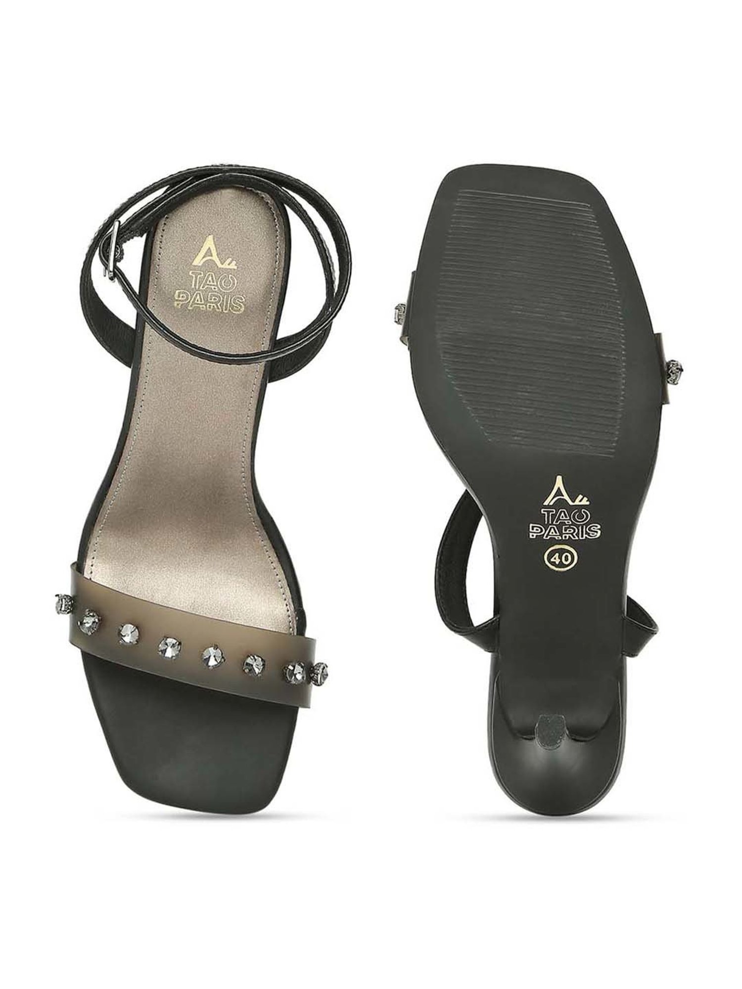 Tao Paris Women's May Black Ankle strap Stilettos