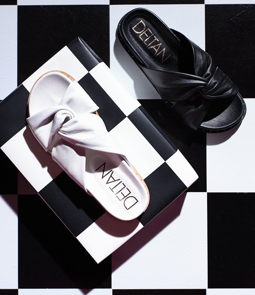 Deltan Naya Leather Twist Band Slides