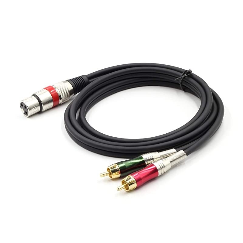 XLR Female to 2 x Phono RCA Plug Adapter Y Splitter Patch Cable XLR Female 3 Pin to Dual RCA Male Plug Stereo Audio Cable Connector15 M5FT
