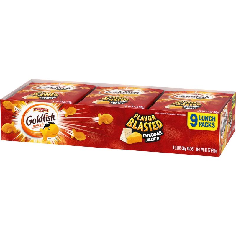 Pepperidge Farm Goldfish Flavor Blasted Cheddar Jack'd Crackers Multipack - 8.1oz/9ct