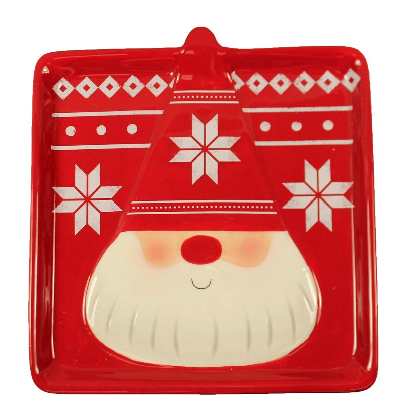 Tabletop 7.75" Gnome Plate Earthenware Christmas Ganz  -  Dining Plates
