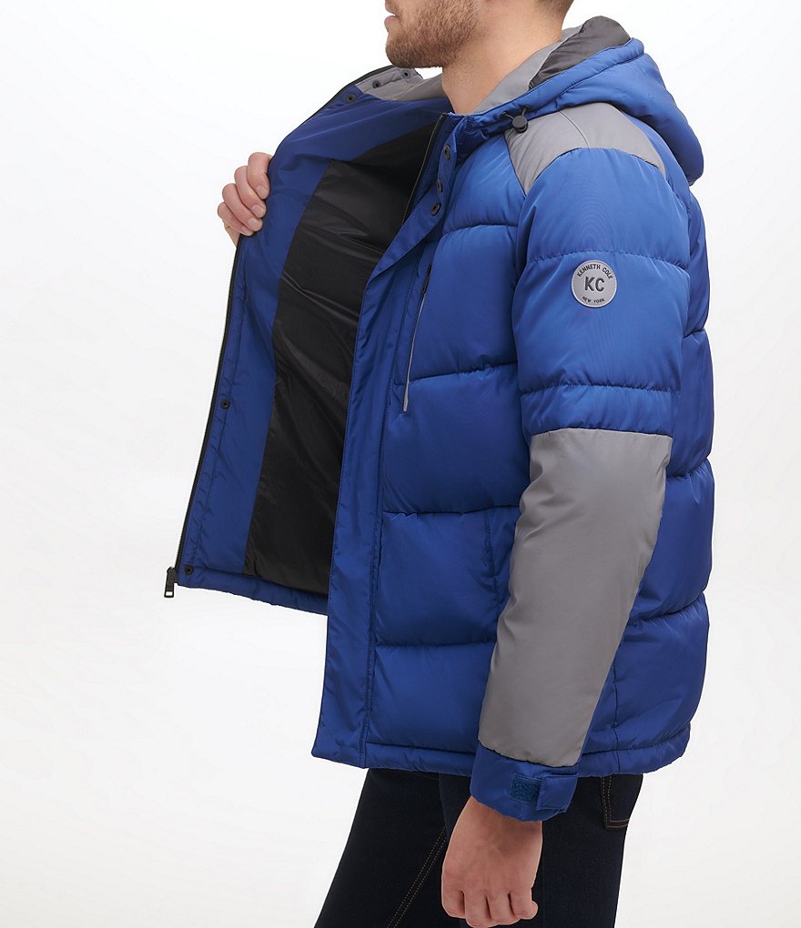 Kenneth Cole New York Long-Sleeve Mixed-Media Hooded Puffer Jacket