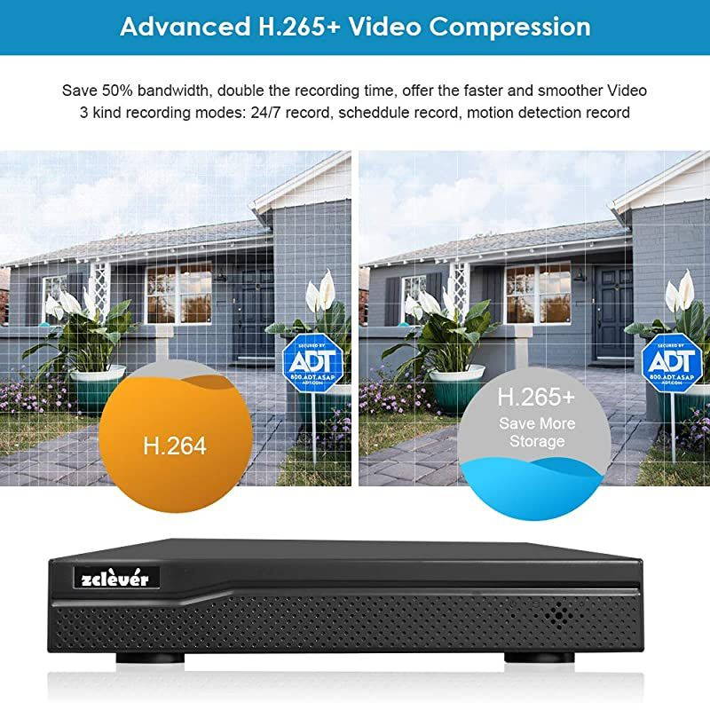 Audio]  5MP PoE Security Camera System, 8 Channel Surveillance Camera System NVR with 2TB Hard Drive, 4pcs 5MP (2592x1944P) HD PoE IP Security Cameras, 24/7 Recording, 120ft IR Night Vision