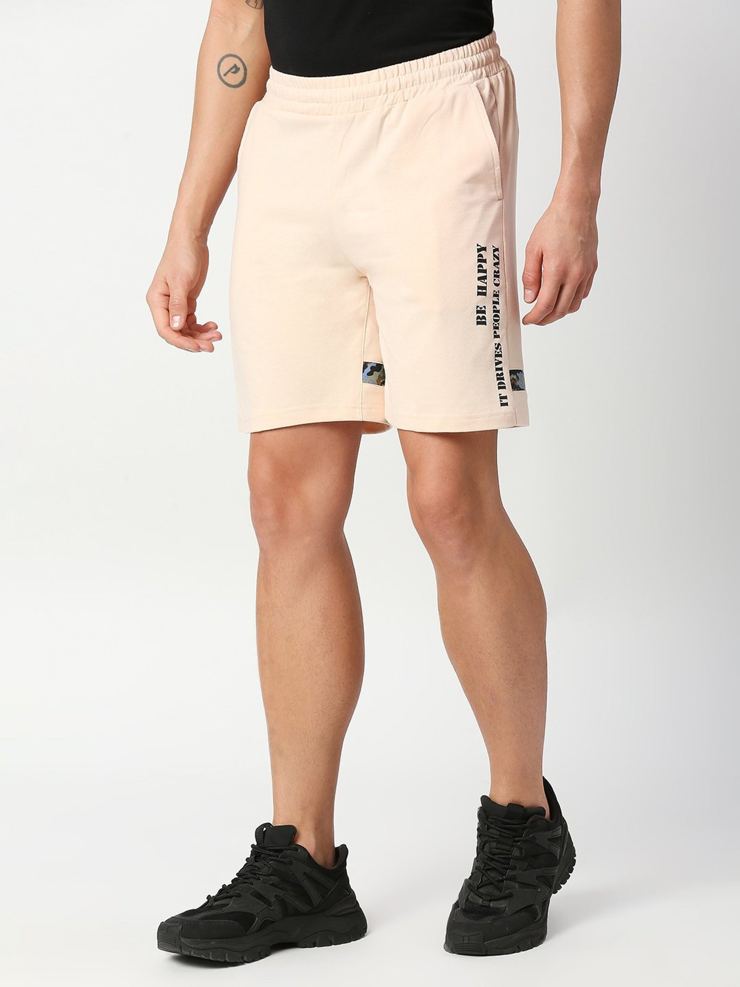 Fitz Peach Slim Fit Printed Shorts