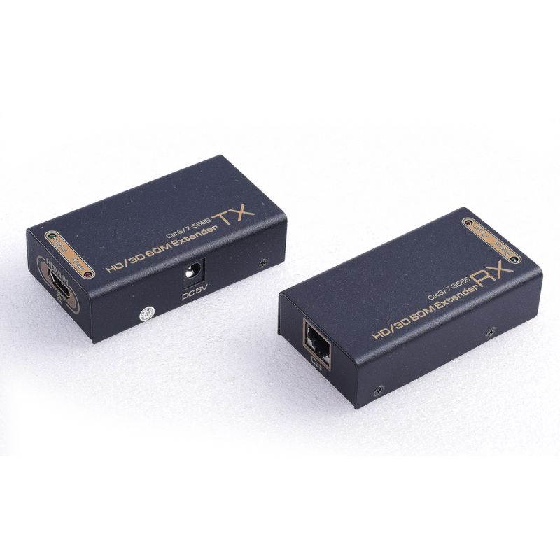 HDMI-CAT-HDMI Extender CAT-6 cable between Rx and TX Up to 60 Meters