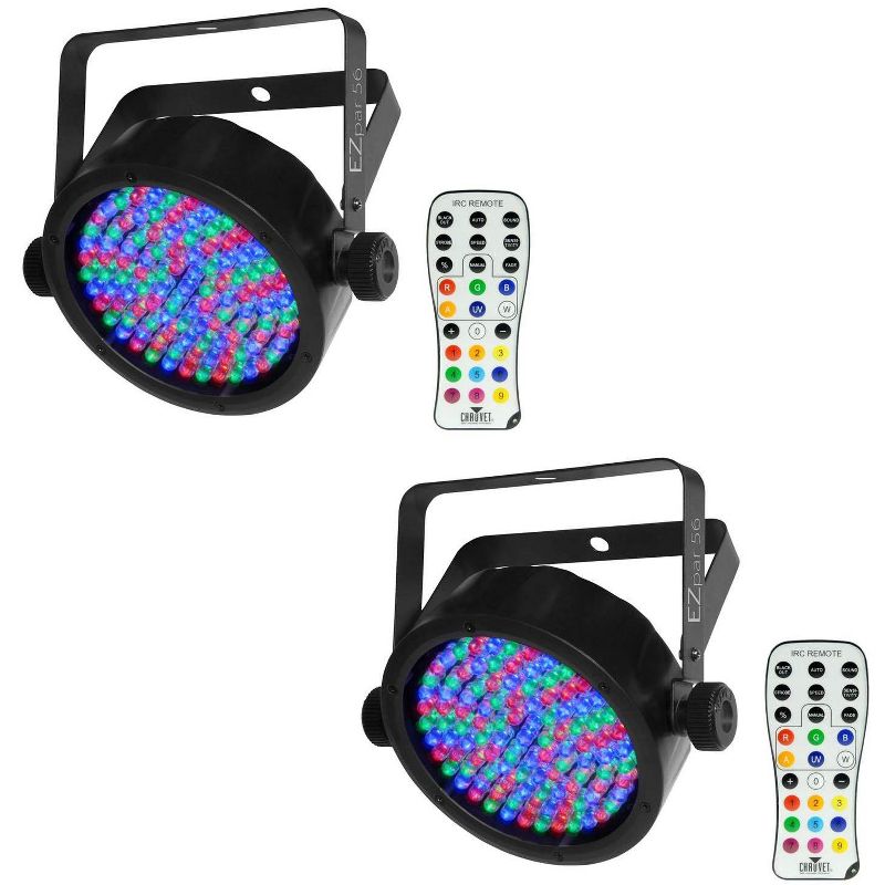 2) Chauvet DJ EZpar 56 Wireless DMX SlimPar RGB Wash Light LED Lighting Effects
