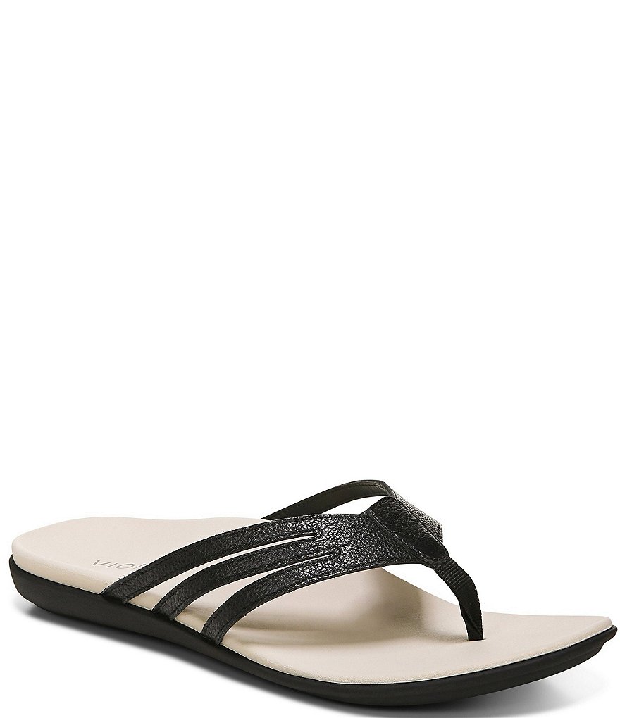Vionic Alta Leather Thong Flat Sandals