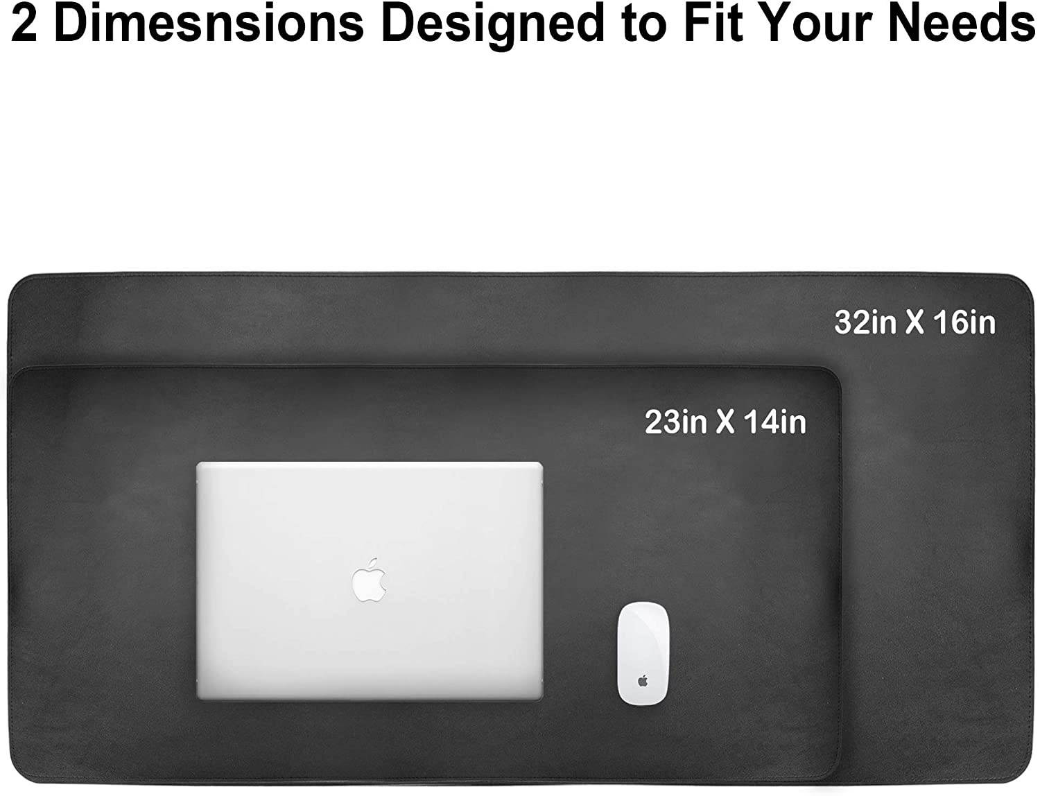 Dual-Sided Desk Pad, LP Upgraded 32" x 16" PU Leather Desk Mat Sewing Reinforcement, Waterproof Mouse Pad Desk Blotter Protector, Desk Writing Mat for Office and Home(Purple/Pink)