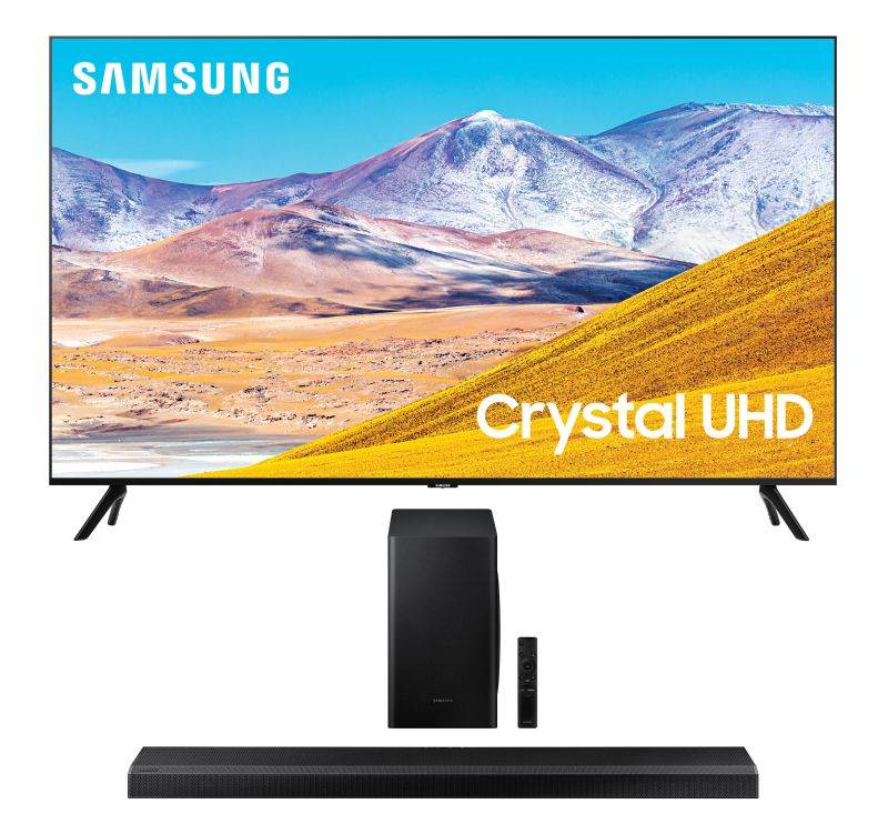 Samsung UN85TU8000 85" Crystal TV w/ a Samsung HW-Q70T Soundbar and Subwoofer  Bundle (2020)