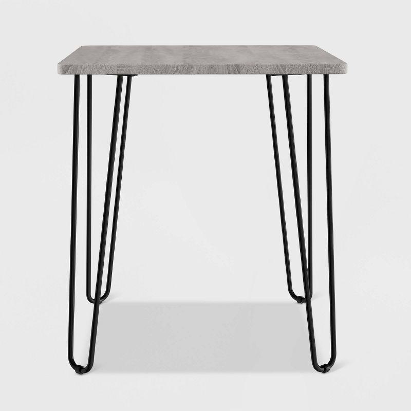 End Table with Hairpin Legs Woodgrain Look Gray - Yorkshire Home