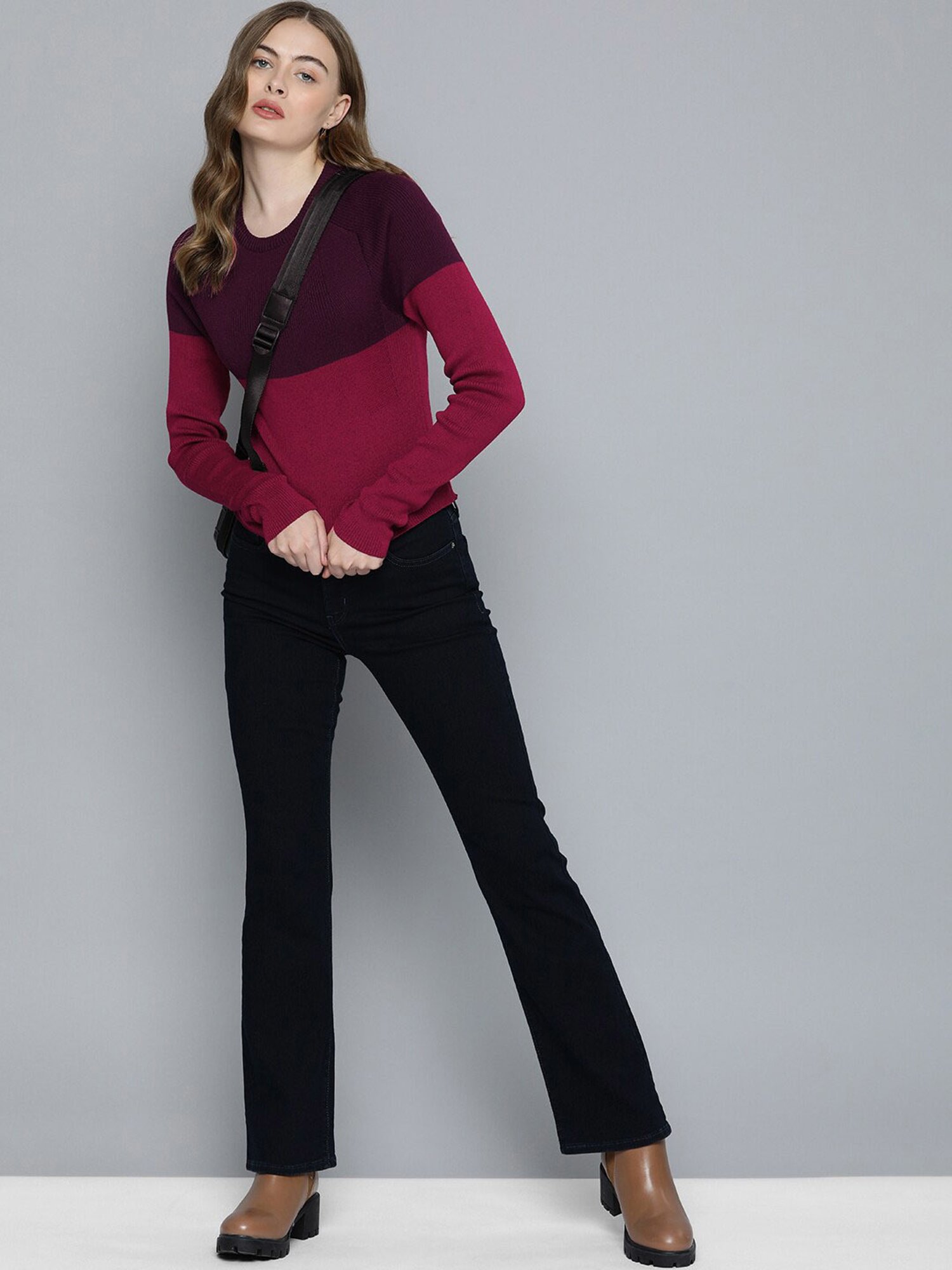 Levi's Magenta & Burgundy Color-Block Pullover